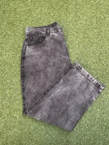 Men's Balloon Jeans, Loose Fit, Pockets, Zipper, Button - 深灰色 - 查看 4