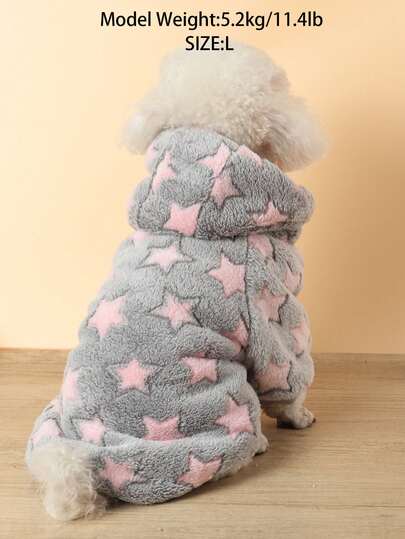1 Piece Of Polyester Warm, Thickened, Washable, And Plush Cat And Dog Costume Pet Hoodie Suitable For Small And Medium-Sized Cat And Dog Clothes, Suitable For Autumn And Winter Home Sleeping Or Outdoor Wear (The Product Is Relatively Small, It Is Recommended To Purchase 1-2 Sizes Larger)