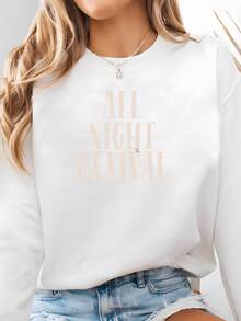 All Night Revival Crop Tee, Festival Tee, Concert Merch, Revival, Red Dirt Outfit, Women's Crop Top Sweatshirt - 白色 - 查看 1