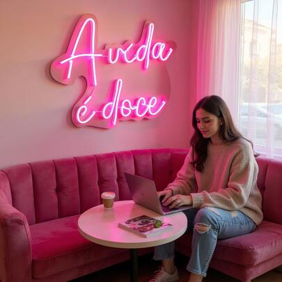 luvi commercial Neon LED A Vida é Doce Ilumine Seu Espaço com Amor e Estilo