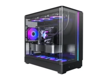 MONTECH KING 15 PRO Micro-ATX PC Case, Curved Panoramic Glass, Chimney Airflow, 360mm Radiator Support, Compact Build For High-Performance Systems, 6 ARGB PWM Fan Pre-Installed With Fan Hub, Black - Black - View 2