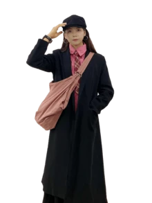 大容量格子纯色单肩包，采用优质尼龙面料，拉链设计，女士斜挎包，休闲实用多功能手提包，适合工作、学习、旅行。 - 珊瑚粉 - 查看 5