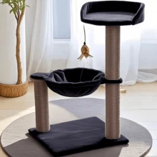 1PC Cat Climbing Tree, Cat Climbing Frame, Cat Entertainment Products, Durable, Non Shedding, Warm Cat Tower With Jumping Platform And Sleeping Area, Multi-Layer Designed Comprehensive Cat Products, Small Cat Tree With Cat Teasing Toys, Natural Sisal Cat Scratching Board Providing Soft Habitat For Kittens And Adult Cats, Cat Scratching Board With Bed, Indoor Cat Tree Tower - Multicolor - View 7
