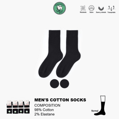 15 Paar Herren-Baumwollsocken in Unifarbe, warme, feuchtigkeitsableitende Stiefelsocken bis zur Wadenmitte, perfekt für kaltes Wetter, warme Winter-Essentials (Schwarz, 40–46)