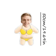 个性化肖像定制趣味抱枕，沙发装饰靠垫 - 美丽的公主造型，创意礼物，适合周年纪念日、生日、情人节、母亲节 - 定制人脸设计抱枕，亲爱的睡眠伴侣枕。