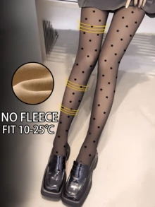 1条装 80克/220克/300克 女士保暖连裤袜，带保暖内衬，黑色性感透视大码加厚保暖连裤袜，适合秋冬季节穿着，商务场合适用，适宜温度10-25℃ - 黑色 - 查看 3