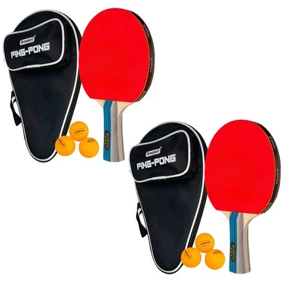 2 Raquetes Profissional Com 2 Estojo e 6 Bolinhas Para Ping Pong Tênis de Mesa Jogo Esporte Bolas
