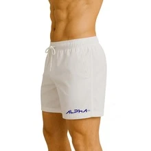 KIT 2 ALPHA CO LOBO ALFA GEOMETRIC TRAINING GYM SHORTS BERMUDA TACTEL ELASTANE DRY FIT LIGHTWEIGHT - 黑色和藍色 - 查看 7