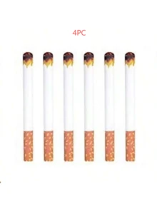 2/4/6pcs Realistic Fake Cigarette & Cigar Models, Silicone Material, April Fool's Day Prank Gag Toys, Halloween Costume Props, Party Scare Toys, Birthday/Christmas/Halloween Gifts - Multicolor - View 11