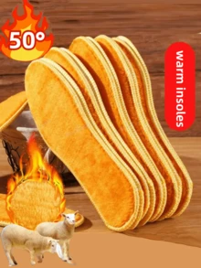 Natural Lamb Fleece Insoles Men Women Winter Keep Warm Insole Soft Wool Thicken Shoepad Cashmere Shoes Insert Thermal Shoe Pads,1pair For Women Men Sneakers Shoes, Casual Shoes
