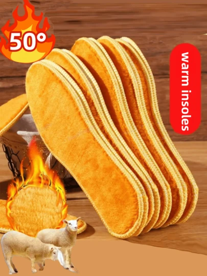 Naturliga lammfleece-innersulor män kvinnor vinterhåller varma innersulor mjuk ull tjockare skoskydd kashmir skorinlägg termiska skoskydd, 1 par, vintertillbehör för sneakers, snöstövlar, vardagsskor, vita skor