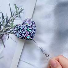 Kẹp cá sấu hình trái tim có thể thu vào 360 độ lấp lánh mới - Nhiều màu - Xem 14