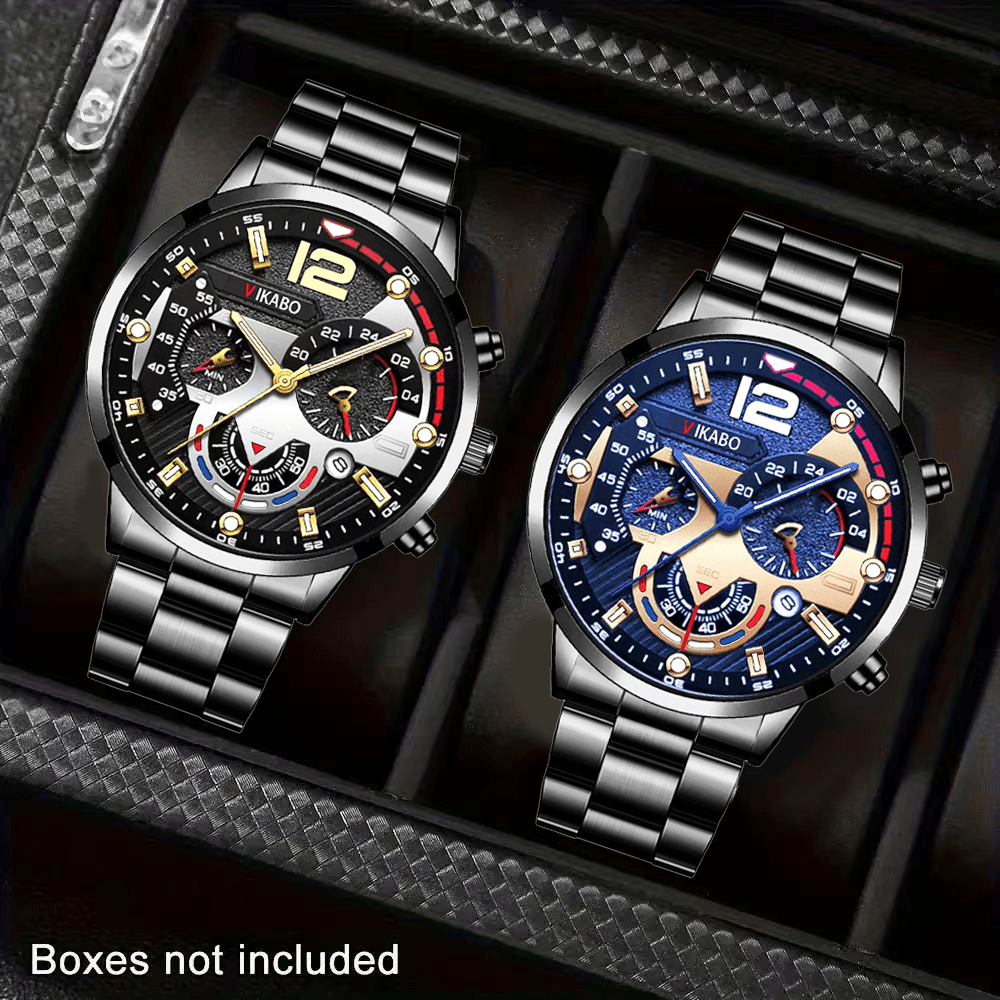 Nuovo orologio da uomo, cinturino in acciaio inossidabile casual da uomo, orologio da polso al quarzo di alta moda da uomo, 2 opzioni di colore, regalo per feste, vacanze al mare, regalo per festival