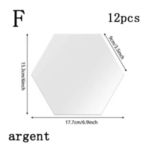 12pcs Hexagon Acrylic Gold Wall Mirror Stickers, Modern Geometric Wall Decor, Easy To Clean, Suitable For Living Room, Bedroom, Home Art Bedroom Living Room Wall Decoration - Multicolor - View 9