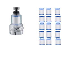 Filtro de agua de grifo transparente de 3 etapas - a prueba de salpicaduras y con aireador, purificador de grifos de cocina con cartucho reemplazable para agua suave y libre de óxido