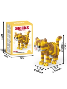 1776pcs Funny Cartoon Animal Building Blocks Set, Giraffe/Zebra/Deer/Antelope/Camel/Cow/Alpaca, Creative Educational DIY Model, Mini Assembly Blocks, Home Decor, Desk Ornament, Halloween/Christmas/Birthday Gift - Multicolor - View 22