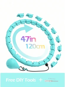 JLoibao 47in/120cm Adult Weight Loss Exercise , Suitable For Women And Beginners, Includes 24 Detachable Links And DIY Empty Ball (Blue)