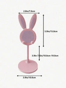 1pc Cute Rabbit Ear Adjustable Phone/Tablet Stand, Stable Base, Compatible With IPad And Smartphones, Suitable For Video Watching And Live Streaming, Plastic Material - Multicolor - View 5