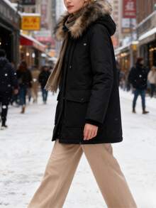 Winter Parka Jackets For Women,Thickened Ladies Puffer Jacket With Faux Fur Lining, Waterproof,Warm, Hooded Womens Winter Coats For Cold Weather