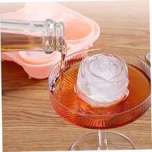 1 Silicone Ice Cube Tray, Rose-Shaped Ice Cube Tray Mold, Suitable For Chilled Cocktails, Whisky And Juice - Pink - View 7