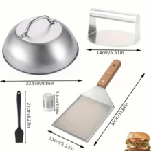 3PCS-7PCS Smash Burger Press Kit Round Hamburger Press Stainless Steel Bacon Press And Hamburger Patty Maker NonStick Burger Smasher/Hamburger Smasher Tool Set For Grill And Griddle Cooking,Burger PressHamburger Spatula Griddle Scraper NONSTICK Stainless Steel Hamburger Smasher Tool With AntiScald Handle Burger Press Griddle Set