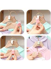 Universal Clothes Hanger Connector Hooks, Space-Saving Wardrobe Hanger Hooks, Thick Plastic Stackable Wall-Mounted Storage Racks, Suitable For Wardrobe, Bathroom And Kitchen Storage, Clothes Hangers, Wardrobe Organization, Modern Hook Design, Polished Surface, Space-Saving, Neat Storage, Durable, Suitable For Busy Professionals, Practical Hooks (Random Color) - Multicolor - View 6