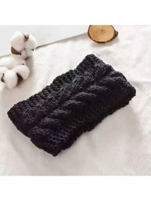 1 Băng đô đan len cho nữ, Băng đô giữ ấm tai co giãn màu trơn có nơ cổ điển, Dành cho nữ sử dụng hàng ngày, Băng đô cài tóc mùa thu/đông Phụ kiện tóc mùa đông Băng đô quấn đầu thời trang - Nhiều màu - Xem 8