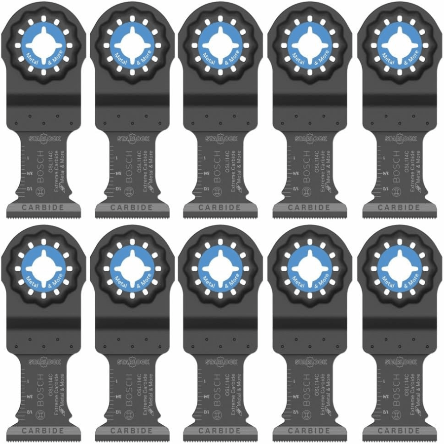 OSL114C10 10Pack 11/4 In. Starlock Oscillating Multi Tool Metal &Amp; More Carbide Extreme Plunge Cut Blades For Cutt...