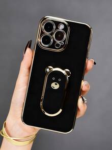 1个电镀可爱小熊手机支架,电镀手机壳带隐藏式支架,防震超薄保护套,保护摄像头镜头,兼容 17/6/7/8/X/XS/XR/11/12/13/14/15/16、Galaxy S9/S10/S20/S21/S22/S23/S24/S25、A03/A04/A05/A06/A07/A17/A12/A13/A14/A15/A16/A21S/A22/A23/A24/A25/A31/A32/A33/A34/A35/A50/A51/A52/A53/A54/A55/A71、Note8/9/10 - 黑色 - 查看 6