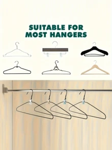 Universal Clothes Hanger Connector Hooks, Space-Saving Wardrobe Hanger Hooks, Thick Plastic Stackable Wall-Mounted Storage Racks, Suitable For Wardrobe, Bathroom And Kitchen Storage, Clothes Hangers, Wardrobe Organization, Modern Hook Design, Polished Surface, Space-Saving, Neat Storage, Durable, Suitable For Busy Professionals, Practical Hooks (Random Color) - Multicolor - View 7
