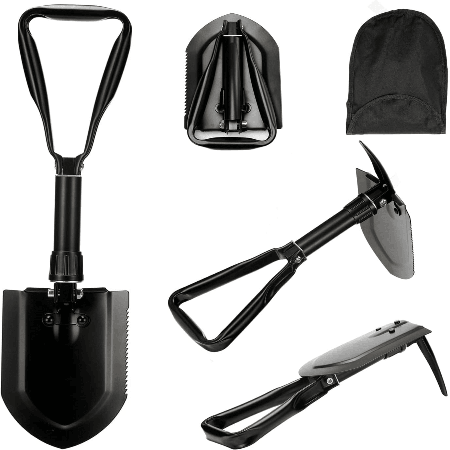 Survival Shovel 58cm, HighCarbon Steel Entrenching Tool, Folding Camping Shovel, Heavy Duty, For Garden, Hunting,...