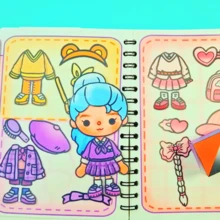 Set de colorear y manualidades para fiestas casuales para niños de Toca Boca, producto sin terminar que requiere cortar y hacer a mano, set de libros de recortes y colorear antiestrés para niños