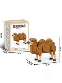 1776pcs Funny Cartoon Animal Building Blocks Set, Giraffe/Zebra/Deer/Antelope/Camel/Cow/Alpaca, Creative Educational DIY Model, Mini Assembly Blocks, Home Decor, Desk Ornament, Halloween/Christmas/Birthday Gift - Multicolor - View 27