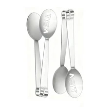 1/2/4pcs Stainless Steel Tea Bag Squeezer Clips, Ice Tongs, Strainer Clips, Snack & Fruit Clips - Silver - View 5