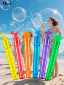 12/24/48pcs Colorful Mini Bubble Sticks, Cute Star Shaped Bubble Straws, Bubble Party Gifts, Party Desktop Decorations, Party Photo Props, Party Atmosphere Builders, Multiple Colors, Suitable For Theme Birthdays, Christmas, Halloween, Carnival Prizes, Weddings, Very Suitable For Wedding Decoration And Outdoor Games (Color Random) - Blue - View 12