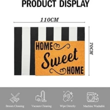 Door Mat Outdoor Cotton Handwoven Farmhouse Layered Door Mat Washable Striped Porch Rug Carpet Mat For Entrance Kitc... - 70 x 110 公分(長方形) - 查看 3