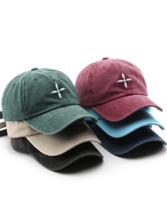 1PC Unisex Vintage Washed Cross Embroidered Dad Hat, Streetwear Baseball Cap For Men & Women, Retro Stylish Detail, Sun Shield, Versatile For Daily/Outdoor/Travel, Four Seasons Essential Fashion Accessory