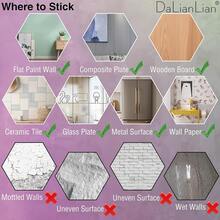 12pcs Hexagon Acrylic Gold Wall Mirror Stickers, Modern Geometric Wall Decor, Easy To Clean, Suitable For Living Room, Bedroom, Home Art Bedroom Living Room Wall Decoration - Multicolor - View 8