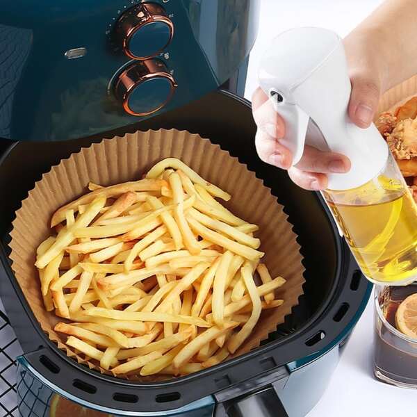 2-in-1 Olivenöl Sprühflasche, Kochöl Zerstäuber Spender - für Heißluftfritteuse, Grill, Salat und Backen - Antihaftpumpen-Sprühflasche - Küchen-Öl-Sprühflasche, Garten-Zerstäuber-Flasche (200ml)