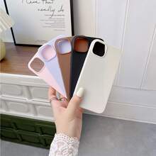 Pink Phone Case Silicone Phone Case Apple Pink 5pcs Solid Phone Case Compatible With IPhone 15/15 Pro/15Plus/15ProMax Waterproof Shockproof Anti-Fall Scratch Resistant - Multicolor - View 22