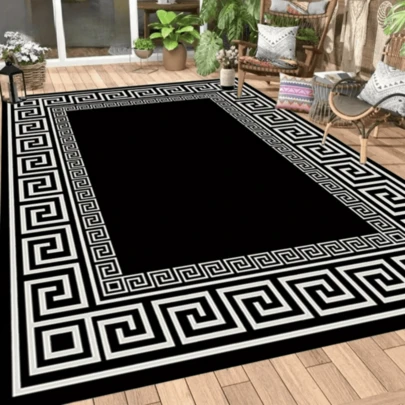 100% Polyester Area Rug, 1pc Modern Geometric Art Pattern Area Mat, Non-Slip Backing, Machine Washable, Versatile Decor For Living Room, Bedroom, Indoor Use - Multiple Sizes Available, Rugs For Living Room