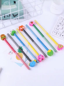 Cartoon Cute Pencil With Eraser, Creative Children's Pencil, Elementary Student Writing Pen, Student Creative Gift