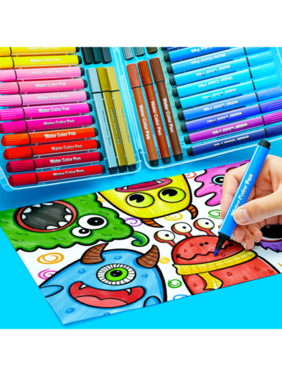 1 pieza Juego de bolígrafos de acuarela lavables Pintura Bolígrafo Bolígrafo de grafiti Bolígrafo de color Tapa abierta 15 días sin secarse Tapa de bolígrafo transpirable para evitar la ingestión