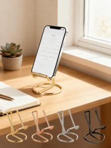 1个金属线形手机支架，简约铁艺桌面手机/平板电脑支架，创意金属桌面支架，适用于家庭桌面、办公室桌面及其他一般用途 - 彩色 - 查看 8