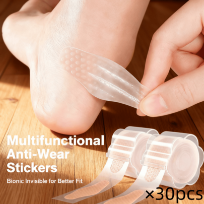 30 Skin Color Disposable Gel Insoles, Multi-Functional Ultra-Thin Anti-Wear Stickers With Sticky Blister Pads. They Are Comfortable Foot Pads And Non-Slip Impact Pads For Support. They Are Waterproof And Dustproof, Foot Stickers And Invisible To Prevent Wear, Impact Absorption, Blister Prevention, Soft Cushioning, Seamless Fit, Dust Pad, Gel Insoles, Cushioned Insoles, Insoles, Long Standing, Runners
