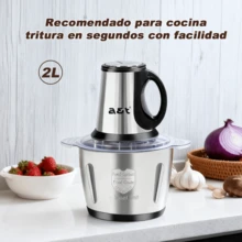 Triturador Eléctrico de Carne Aço Inox 550W 2L Multifuncional 3 Velocidades, Licuadora para Puré Bebé y Batidora Cocina - Tipo de Enchufe A USA (110-127V) - Ver 4