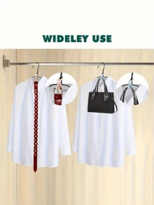 Universal Clothes Hanger Connector Hooks, Space-Saving Wardrobe Hanger Hooks, Thick Plastic Stackable Wall-Mounted Storage Racks, Suitable For Wardrobe, Bathroom And Kitchen Storage, Clothes Hangers, Wardrobe Organization, Modern Hook Design, Polished Surface, Space-Saving, Neat Storage, Durable, Suitable For Busy Professionals, Practical Hooks (Random Color) - Multicolor - View 8