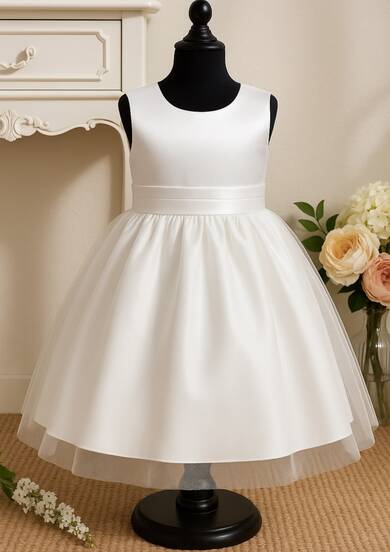 Marco Paul Girls Flower Girl Dress – Sleeveless Full Skirt Party Dress For Wedding, Christening & Special Occasion - Girls Wedding Party Dress – Sleeveless Full Skirt Occasion Dress - Flower Girl Dress For Girls – Elegant Sleeveless Wedding & Christening Dress - Girls Special Occasion Dress – Full Skirt Party & Bridesmaid Dress