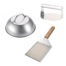 3PCS-7PCS Smash Burger Press Kit Round Hamburger Press Stainless Steel Bacon Press And Hamburger Patty Maker NonStick Burger Smasher/Hamburger Smasher Tool Set For Grill And Griddle Cooking,Burger PressHamburger Spatula Griddle Scraper NONSTICK Stainless Steel Hamburger Smasher Tool With AntiScald Handle Burger Press Griddle Set