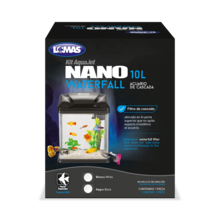 FANCY PETS Lomas Kit Nano Acuario de Vidrio con luz led para Peces pequeños, camarones o Plantas acuáticas - Negro - Ver 2